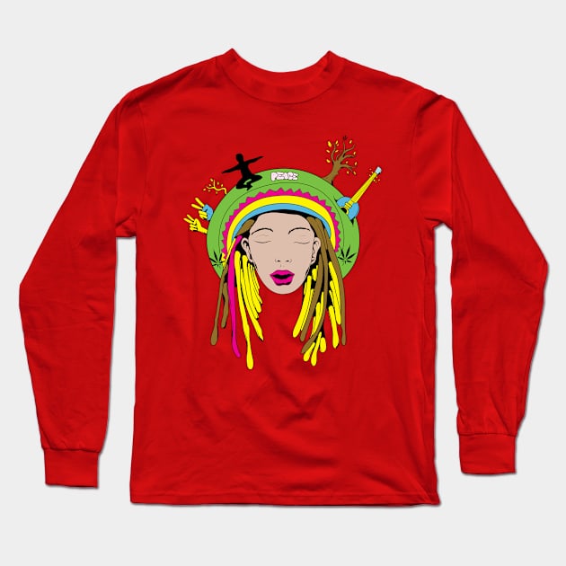 Hippy peace love Long Sleeve T-Shirt by ReignGFX